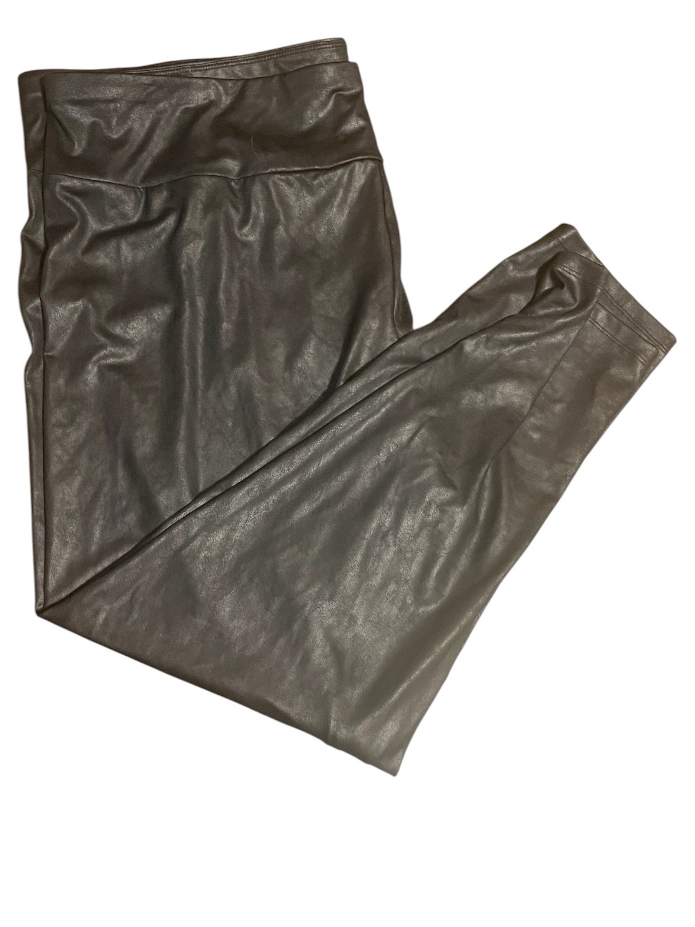 Ava & Viv Black Faux Leather Leggings - 3X